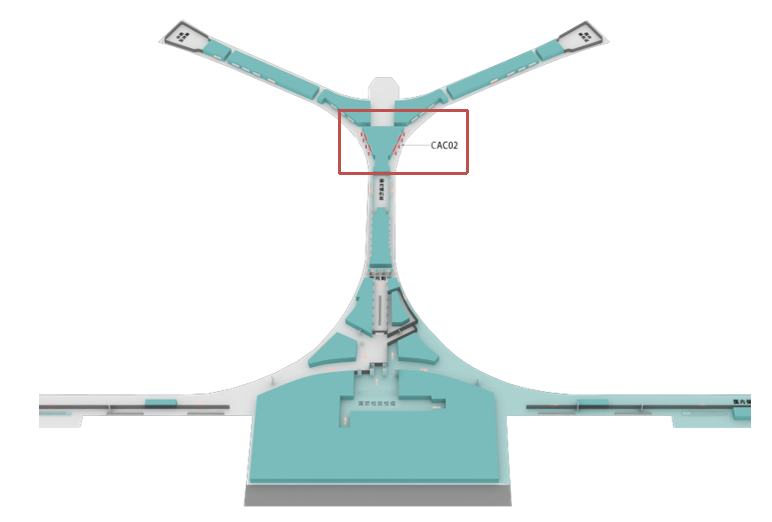 昆明长水国际机场广告-国内到达中央指廊灯箱+贴纸位置图