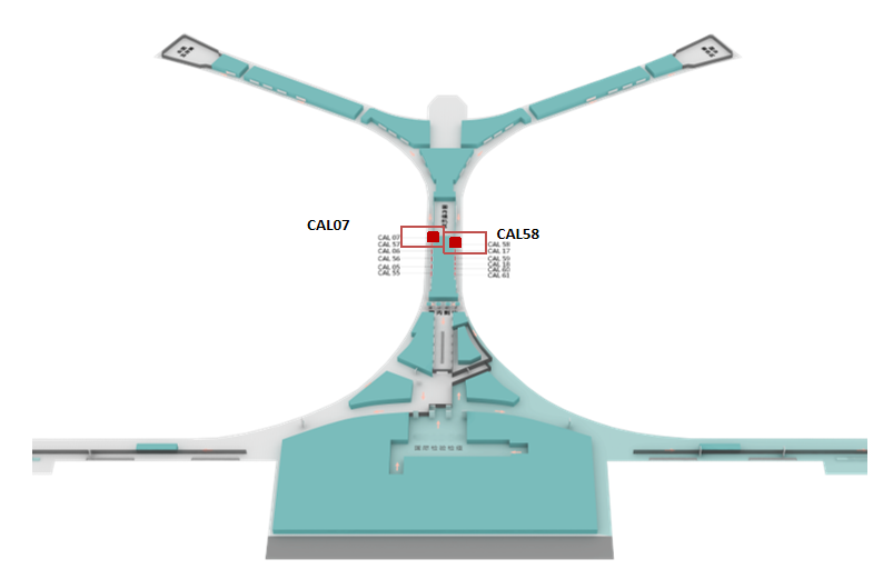 昆明长水国际机场广告-国内到达中央指廊墙面灯箱套装3位置图