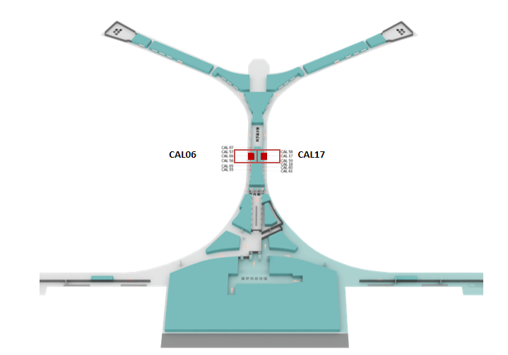昆明长水国际机场广告-国内到达中央指廊墙面灯箱套装2位置图
