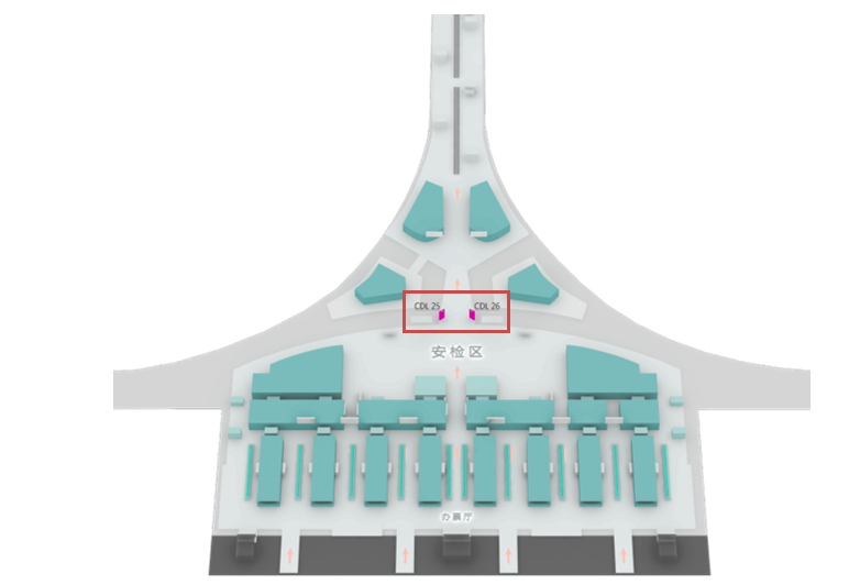 Kunming Airport Advertising-Vertical lightbox set after domestic departure security checkBitmap