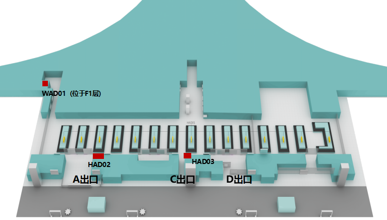 昆明长水国际机场广告-国内国际到达行李厅出口LED大屏位置图