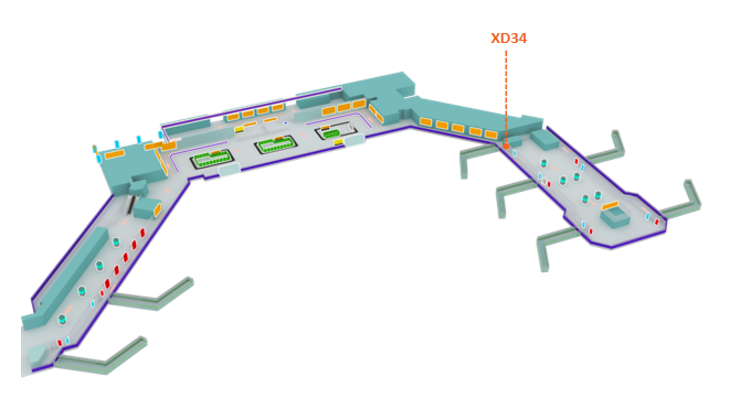 丽江机场广告-F1层出发候机厅吊楣灯箱34点位图