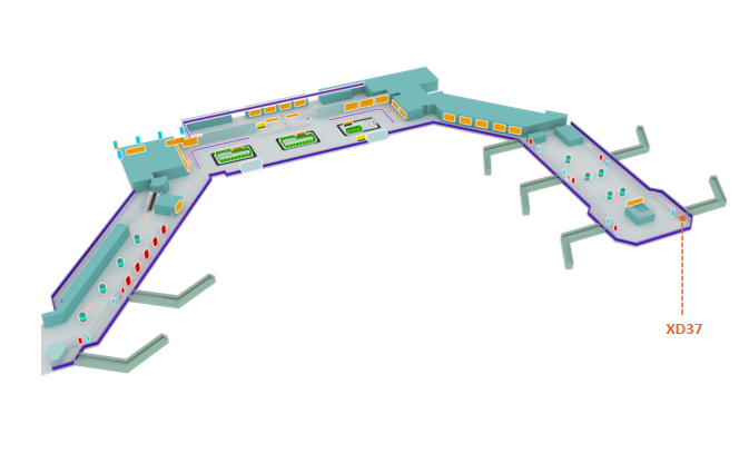 丽江机场广告-F1层出发候机厅吊楣灯箱37点位图