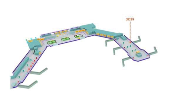 丽江机场广告-F1层出发候机厅吊楣灯箱38点位图