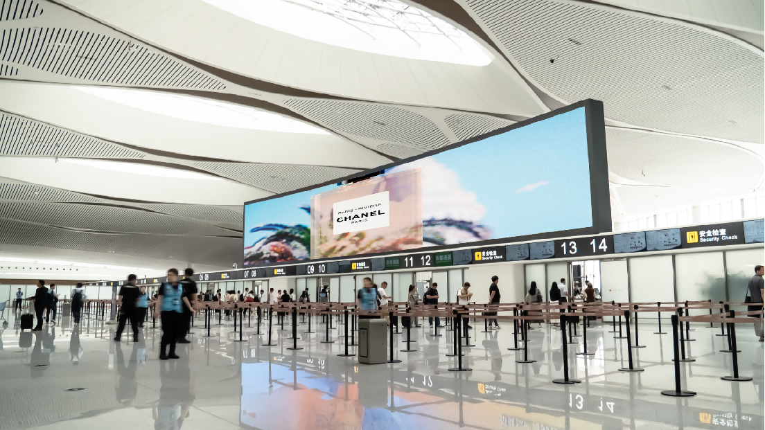 兰州机场广告-T3出发安检口LED大屏