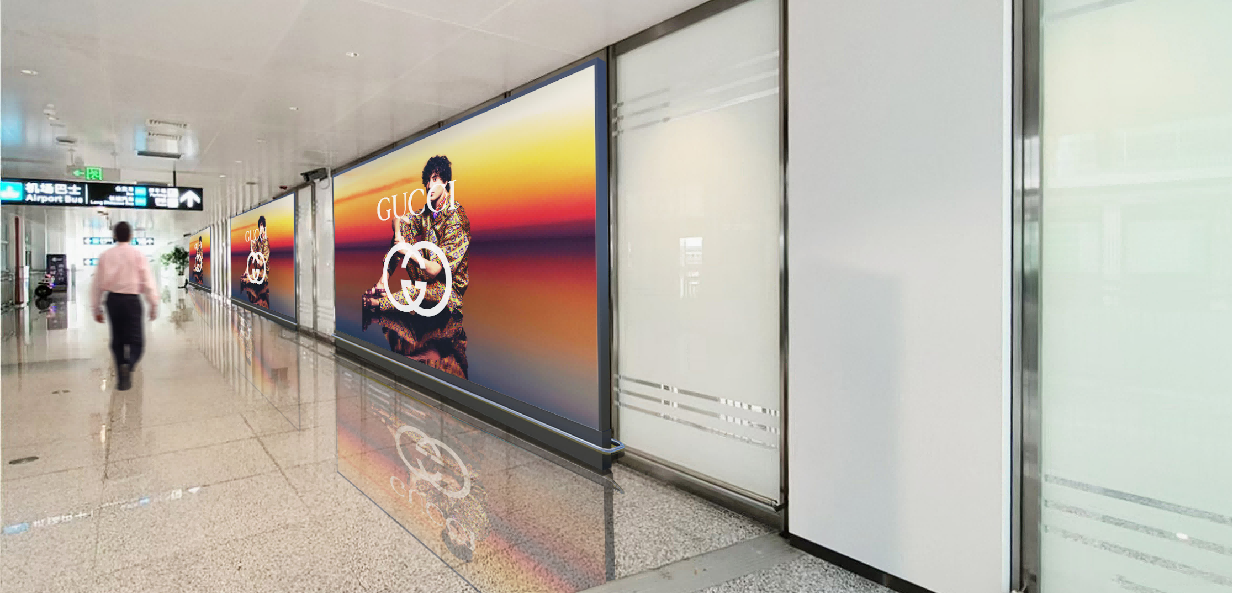 兰州机场广告-T3二层GTC连廊灯箱套装