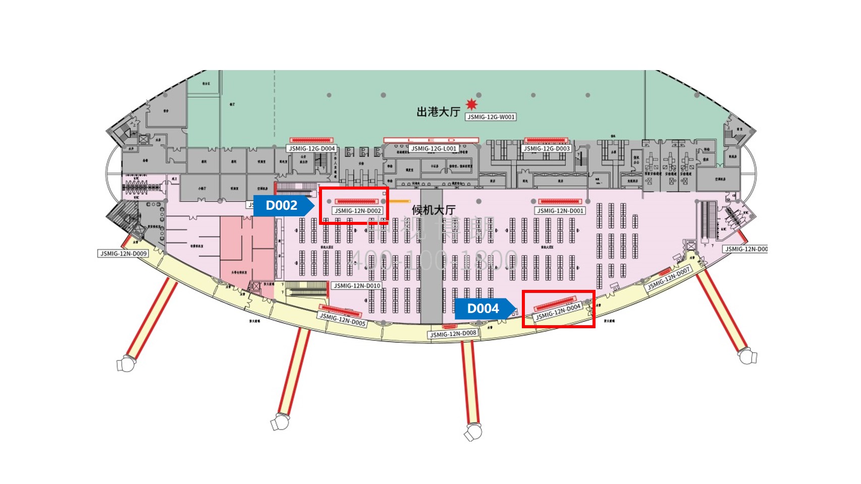 绵阳机场广告-T1候机厅灯箱套装A点位图