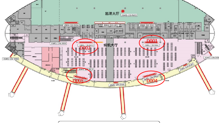 绵阳机场广告-T1出发候机厅灯箱点位图