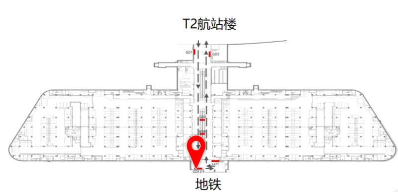 宁波栎社国际机场广告-GTC入口灯箱10位置图