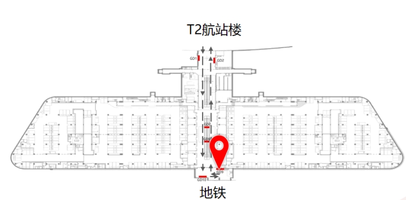 宁波栎社国际机场广告-GTC入口灯箱9位置图