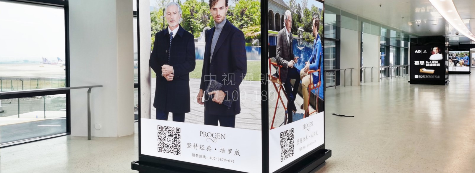 宁波栎社国际机场广告-T2国内到达包柱灯箱套装