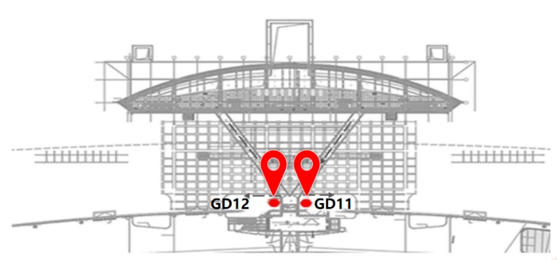 宁波栎社国际机场广告-T2航站楼通往GTC通道口灯箱位置图