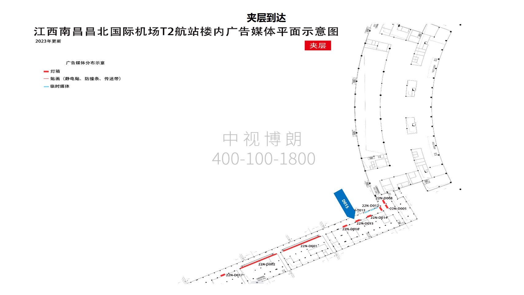 南昌昌北国际机场广告-国内到达通廊灯箱位置图
