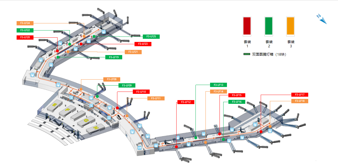 Реклама аэропорта Нанкин-T1 Подсветка для тотем в зоне вылетаТочечная диаграмма