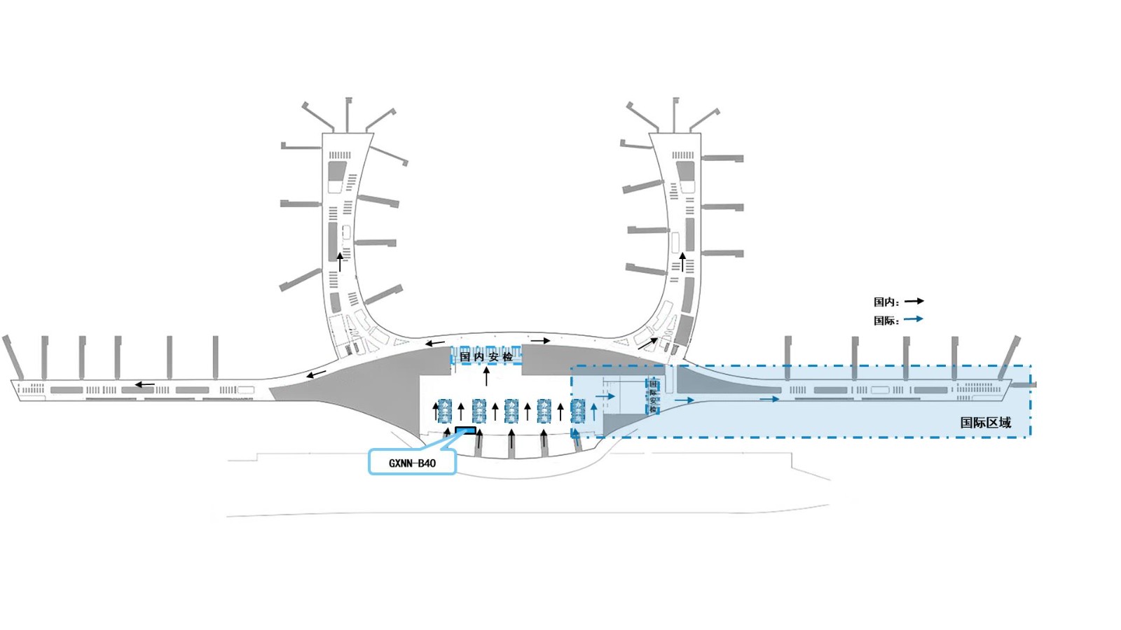 南宁机场广告-国内出发办票厅灯箱1点位图