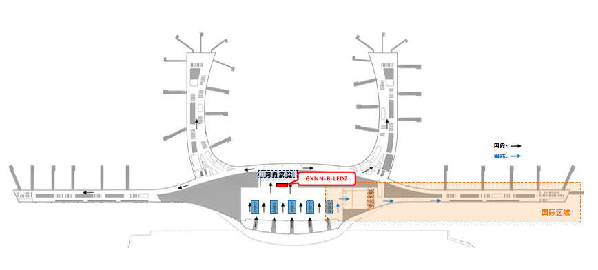 Nanning Wuwei International Airport Departure Security Check Area LED Screen Advertisement