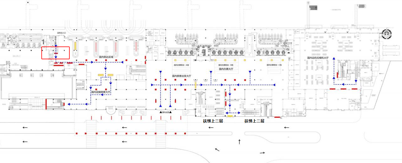 泉州晋江机场广告广告-国内到达扶梯灯箱位置图