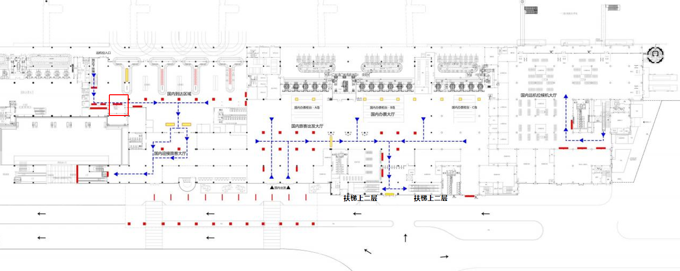 泉州晋江机场广告广告-国内到达通廊灯箱1位置图
