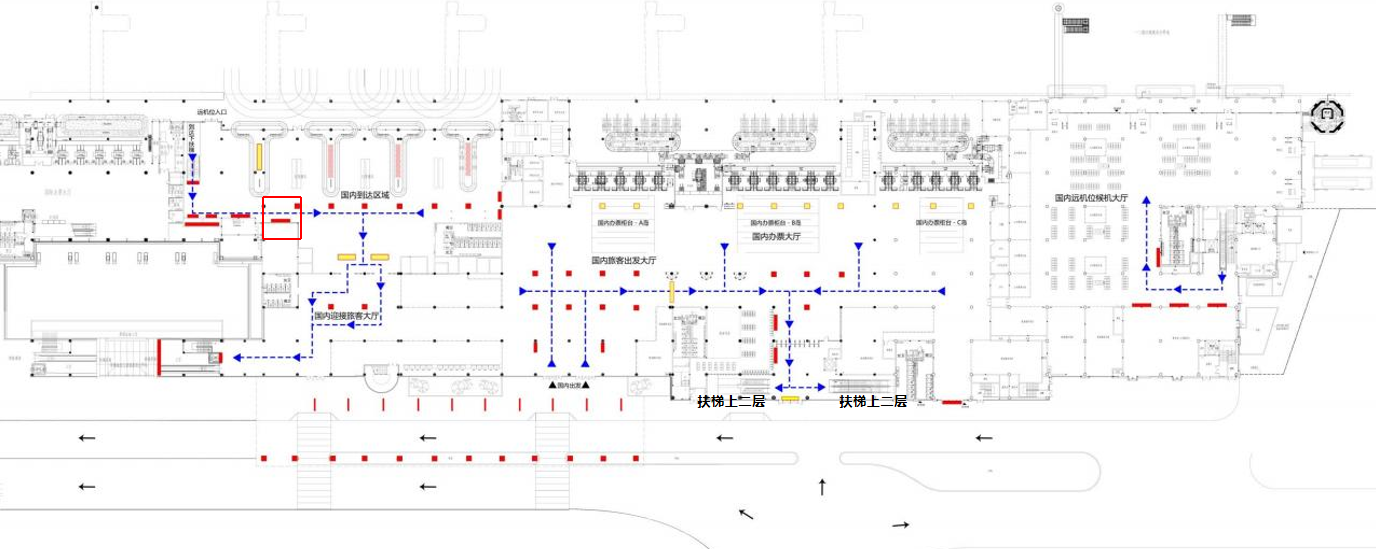 泉州晋江机场广告广告-国内到达通廊灯箱2位置图