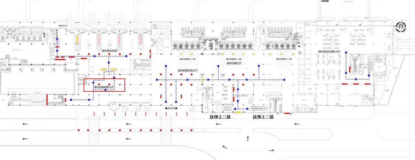 泉州晋江机场广告广告-国内到达迎客厅灯箱位置图