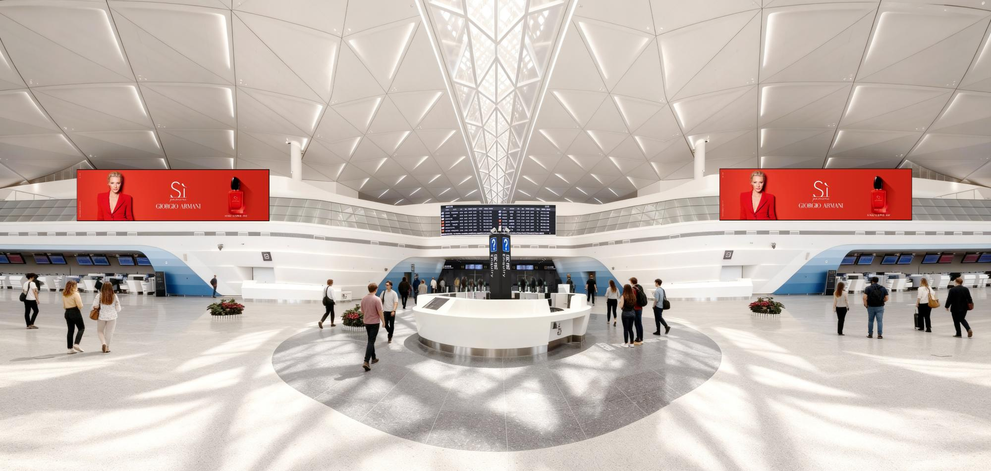 三亚凤凰机场广告-T3国内出发值机岛上方LED屏套装