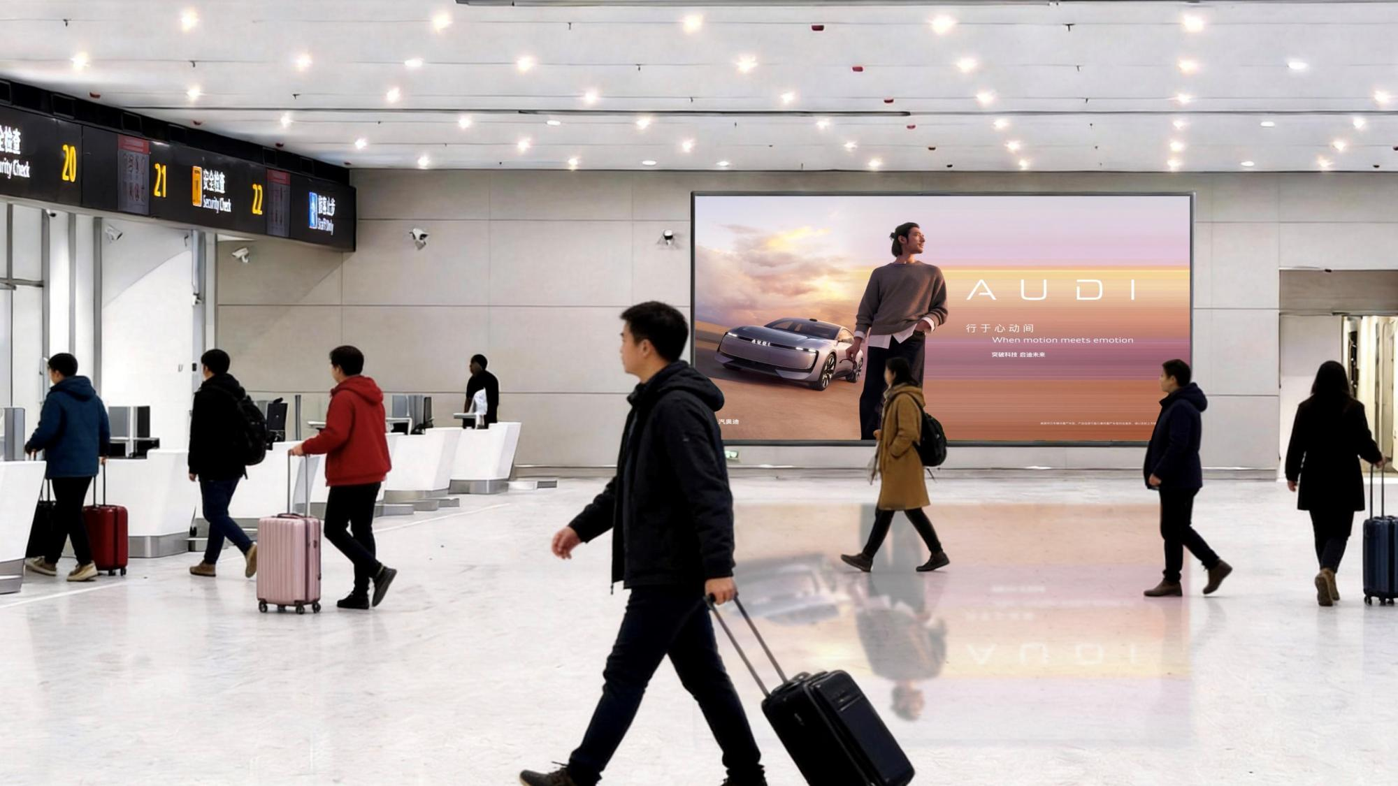 三亚凤凰机场广告-T3国内出发大厅安检旁灯箱