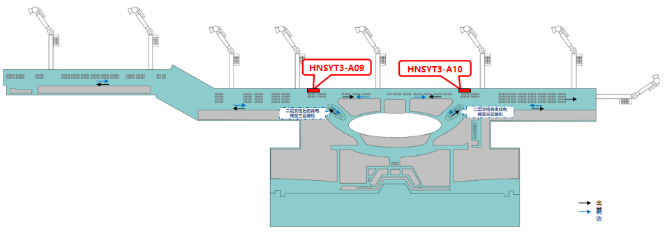 三亚凤凰机场广告-T3国内出发候机厅电梯迎面灯箱套装2位置图