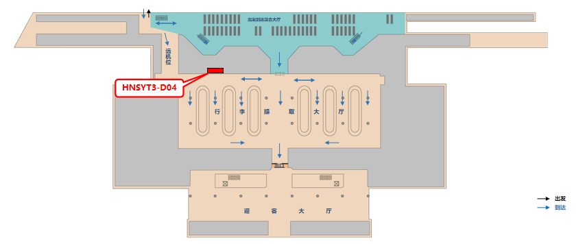 三亚凤凰机场广告-T3国内到达行李厅灯箱4位置图