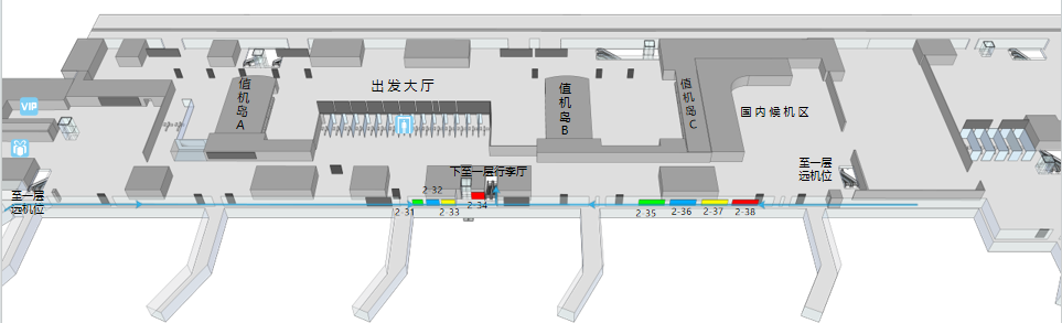 三亚凤凰机场广告-T1国内到达通廊看板套装1位置图