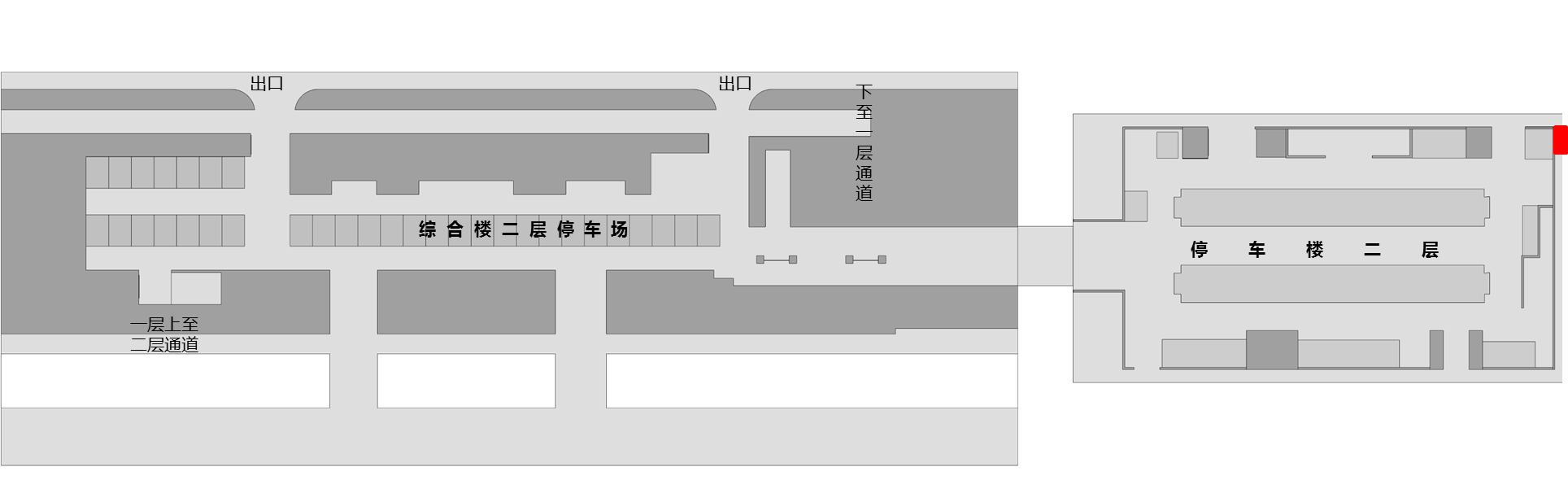 三亚凤凰机场广告-独立停车楼东面墙体LED屏位置图