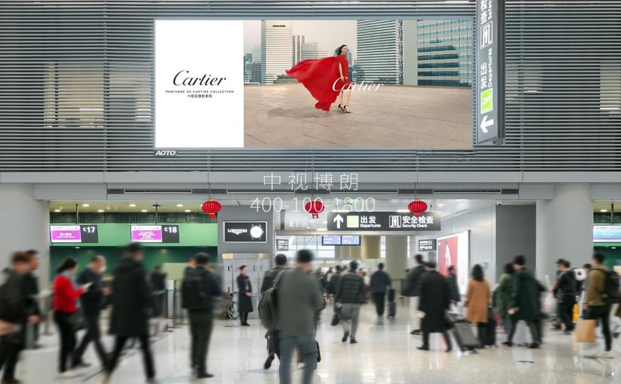 上海机场广告-虹桥T2出发大厅LED屏套装