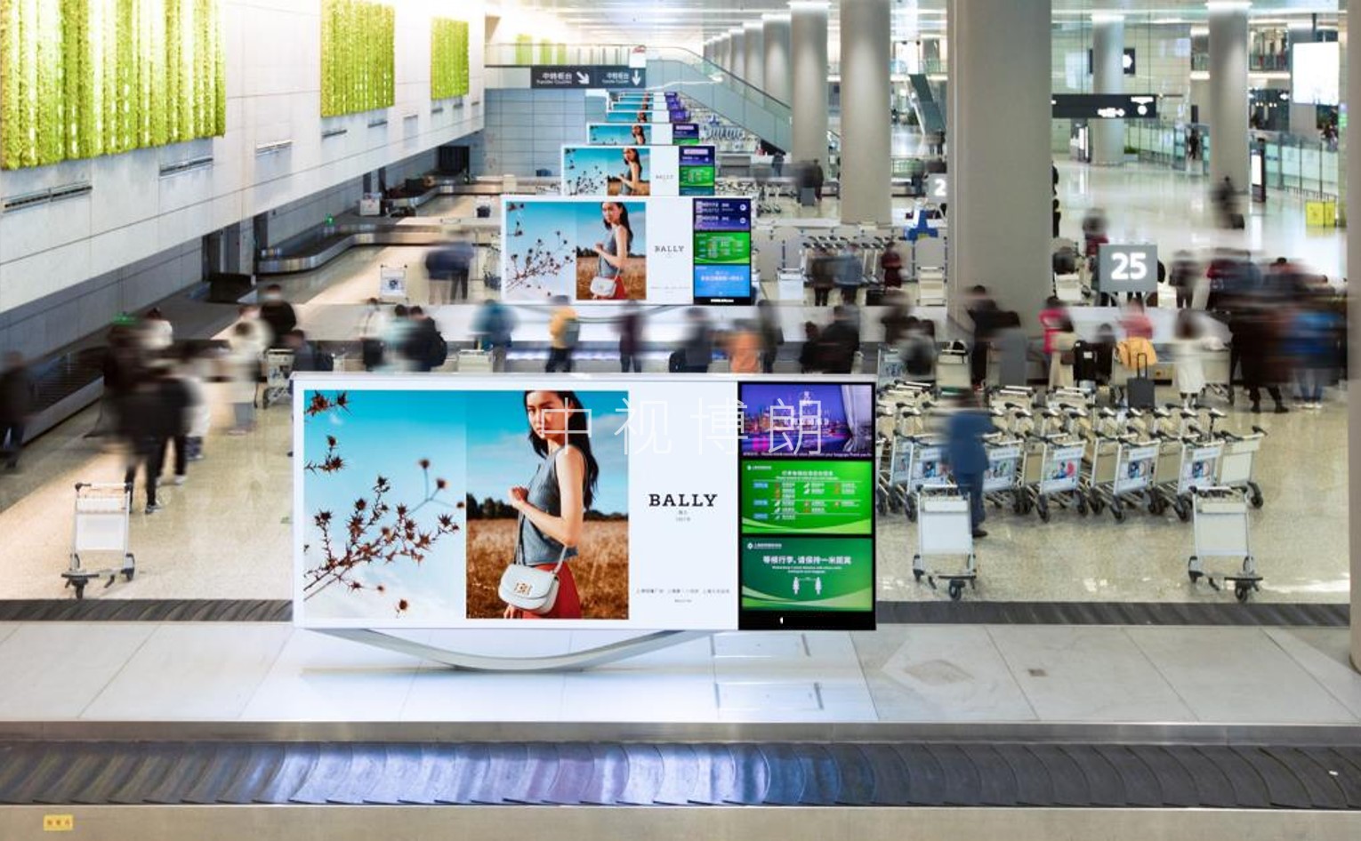 上海机场广告-虹桥国内行李厅LED大屏套装