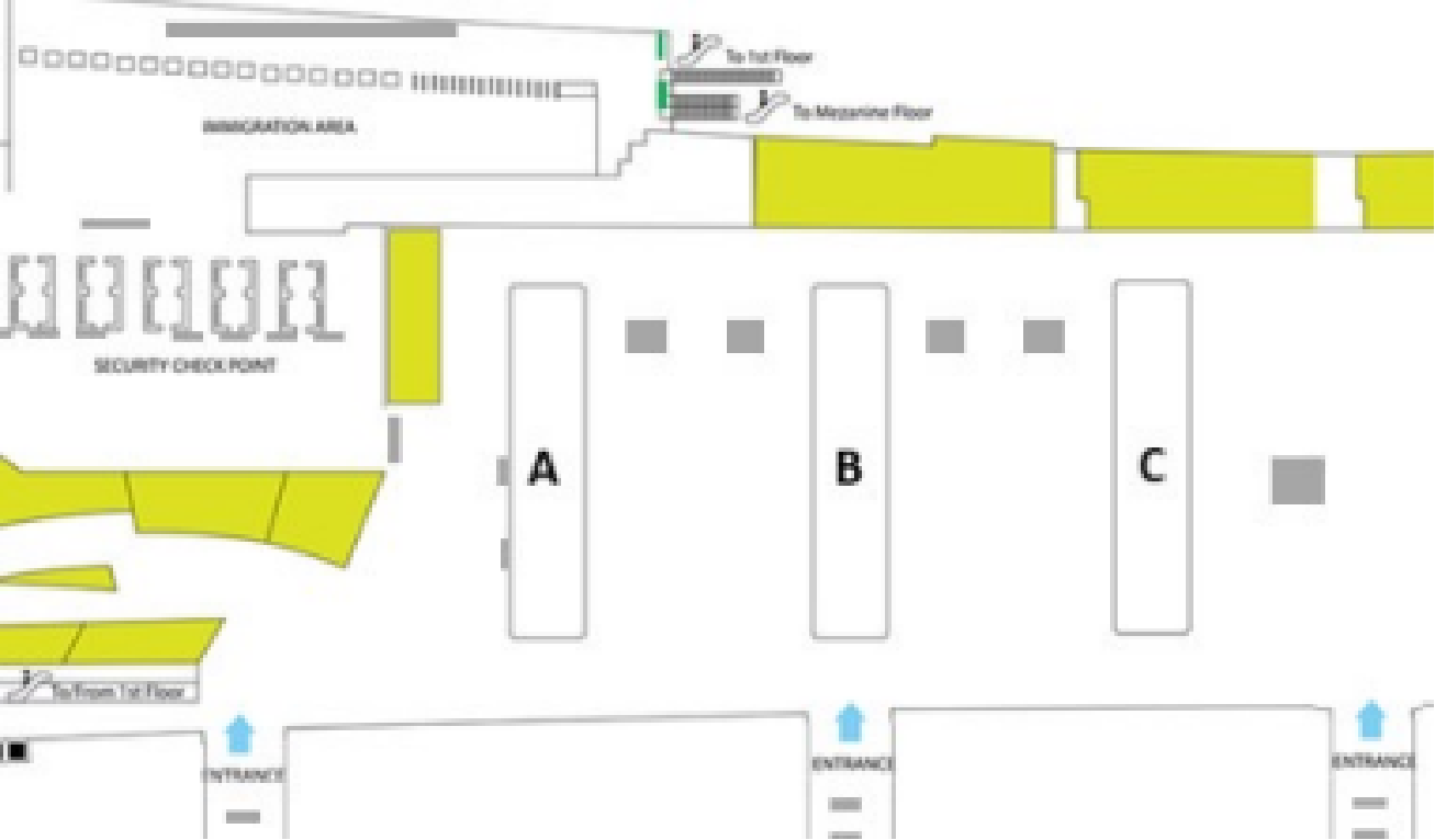 苏加诺哈达国际机场广告-国际出发值机区刷屏套装点位图