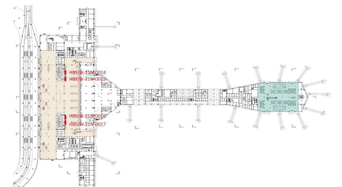 石家庄机场广告-到达行李厅墙体灯箱套装点位图