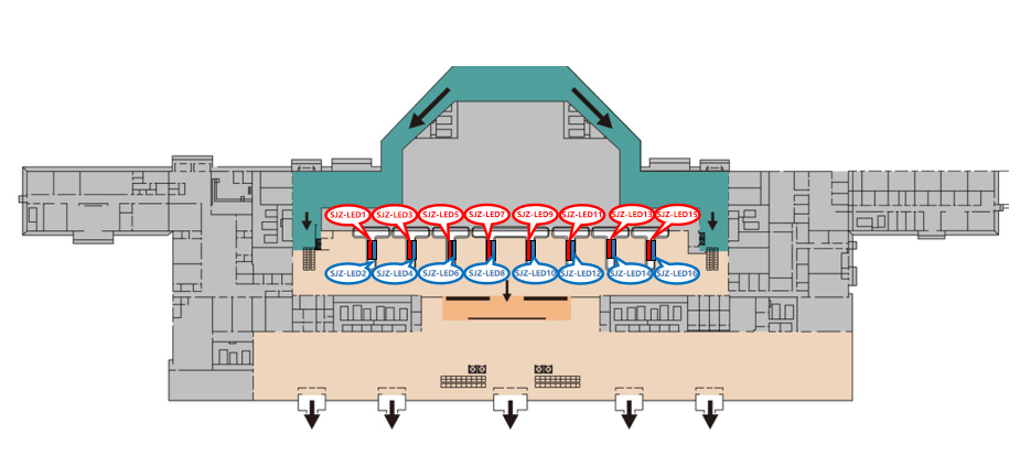 石家庄正定国际机场广告-到达行李转盘LED大屏套装位置图