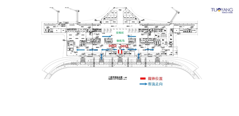 石家庄机场广告-出发值机岛风塔看板点位图