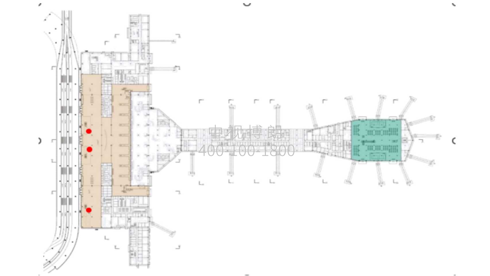 石家庄正定国际机场广告-混流区电梯贴膜套装位置图