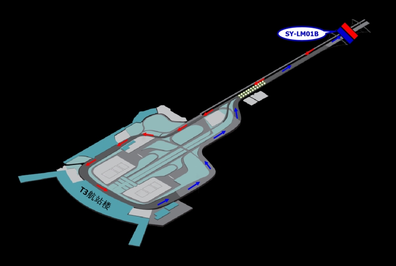 沈阳桃仙国际机场广告-机场路高速路收费口西侧看板位置图