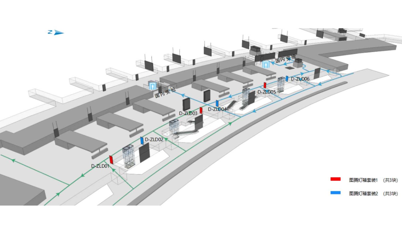 沈阳桃仙国际机场广告-国内出发值机区图腾套装位置图