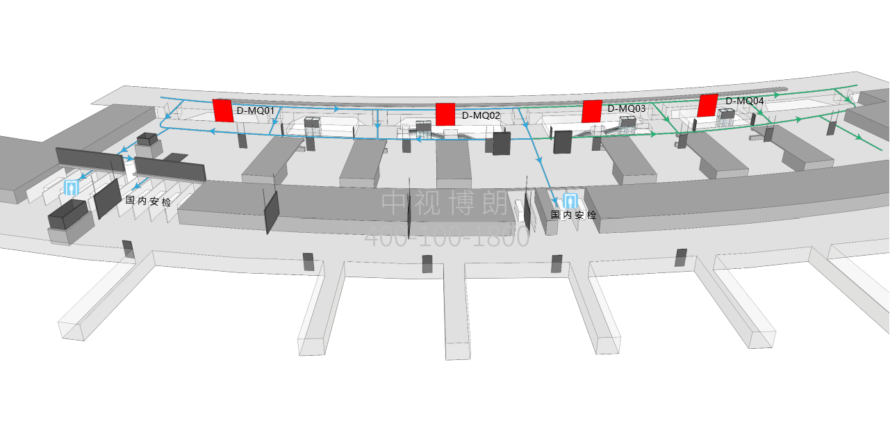 沈阳桃仙国际机场广告-国内出发值机厅看板位置图
