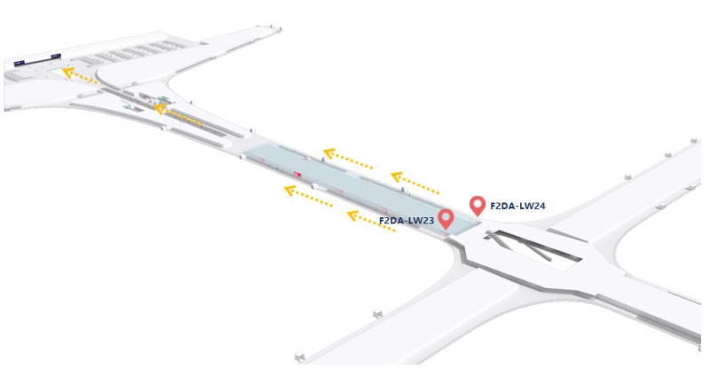 深圳宝安国际机场广告-到达走廊灯箱套装位置图