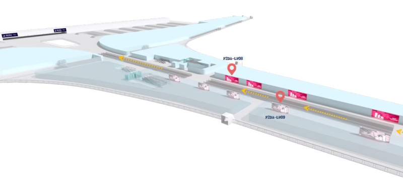 深圳宝安国际机场广告-国内到达走廊灯箱位置图
