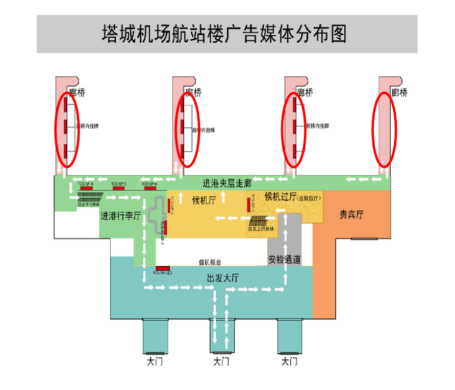 塔城机场广告-内廊桥固定端看板点位图