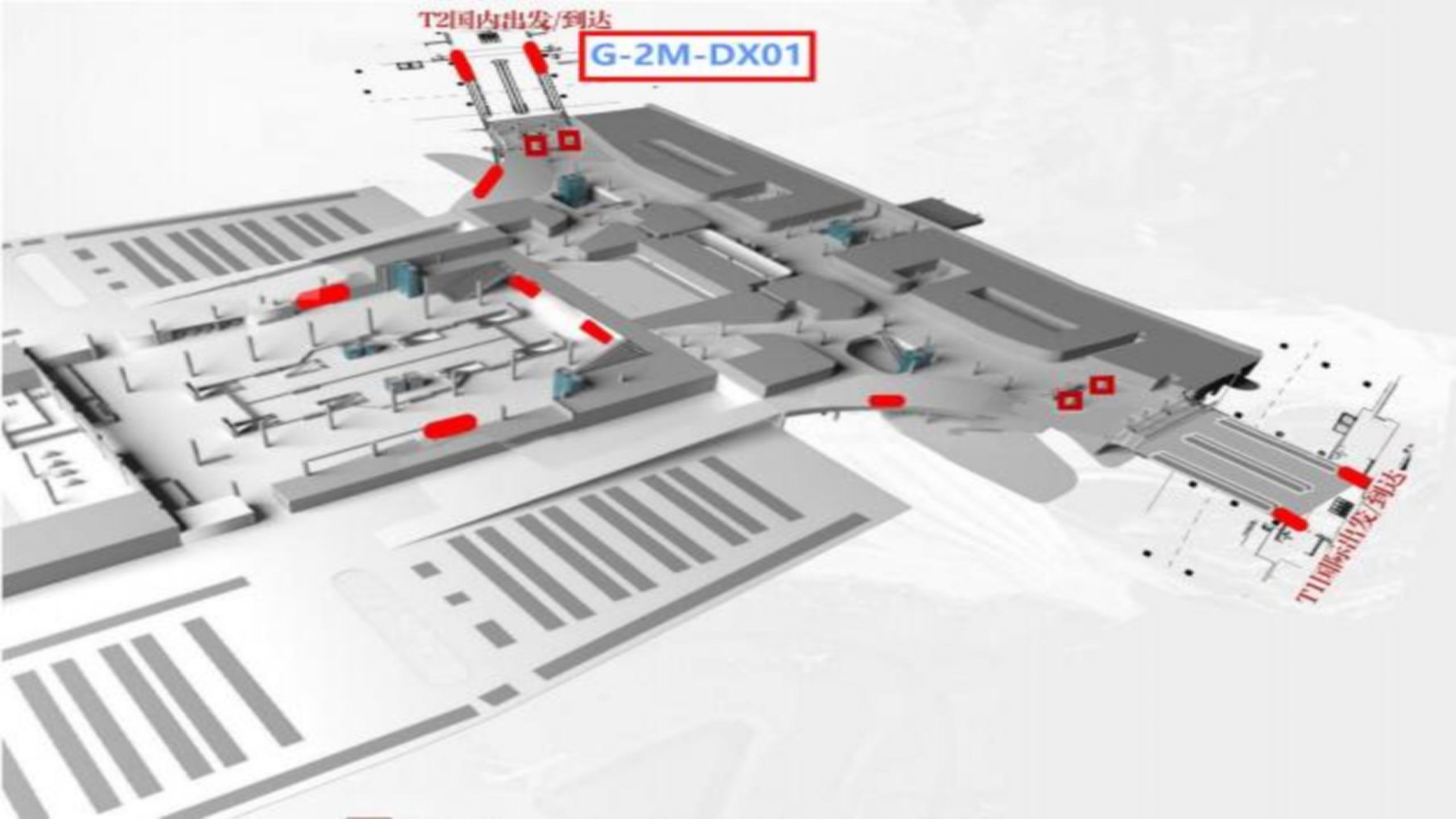 成都天府机场广告-T2国内出发及到达灯箱DX01点位图