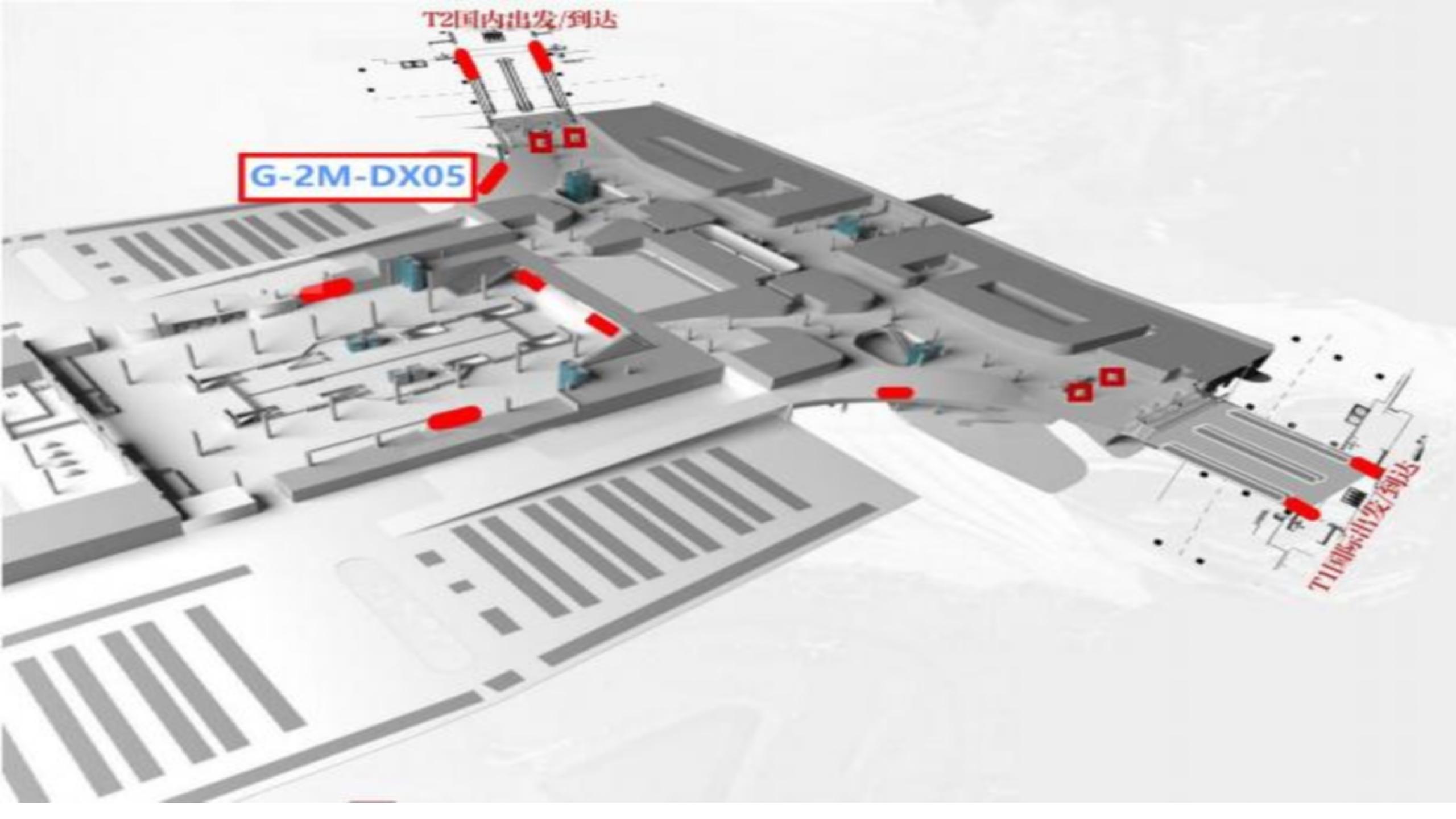 成都天府机场广告-T2国内出发及到达灯箱DX05位置图