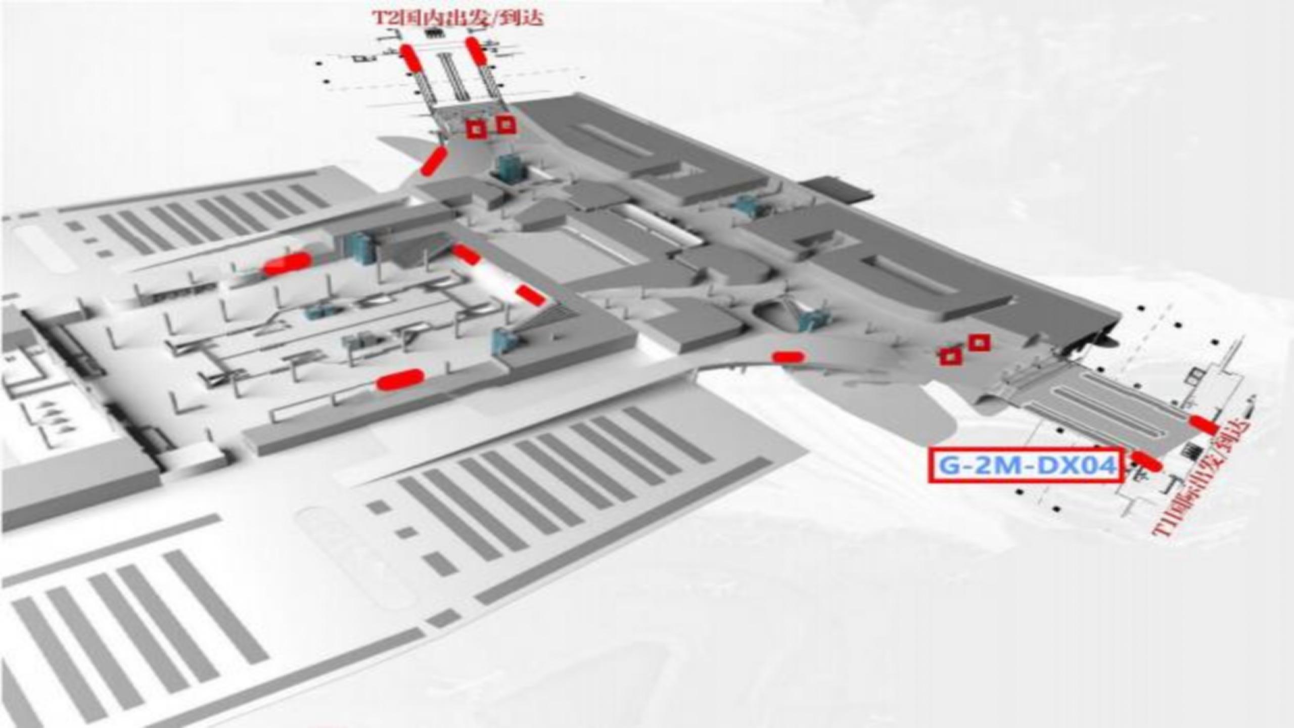 成都天府机场广告-T1国际出发及到达灯箱DX04位置图