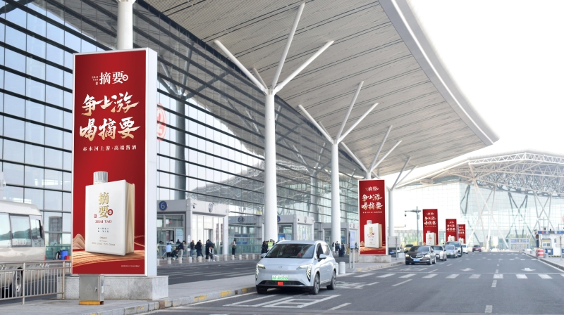 天津滨海国际机场广告-机场出入口立式灯箱套装
