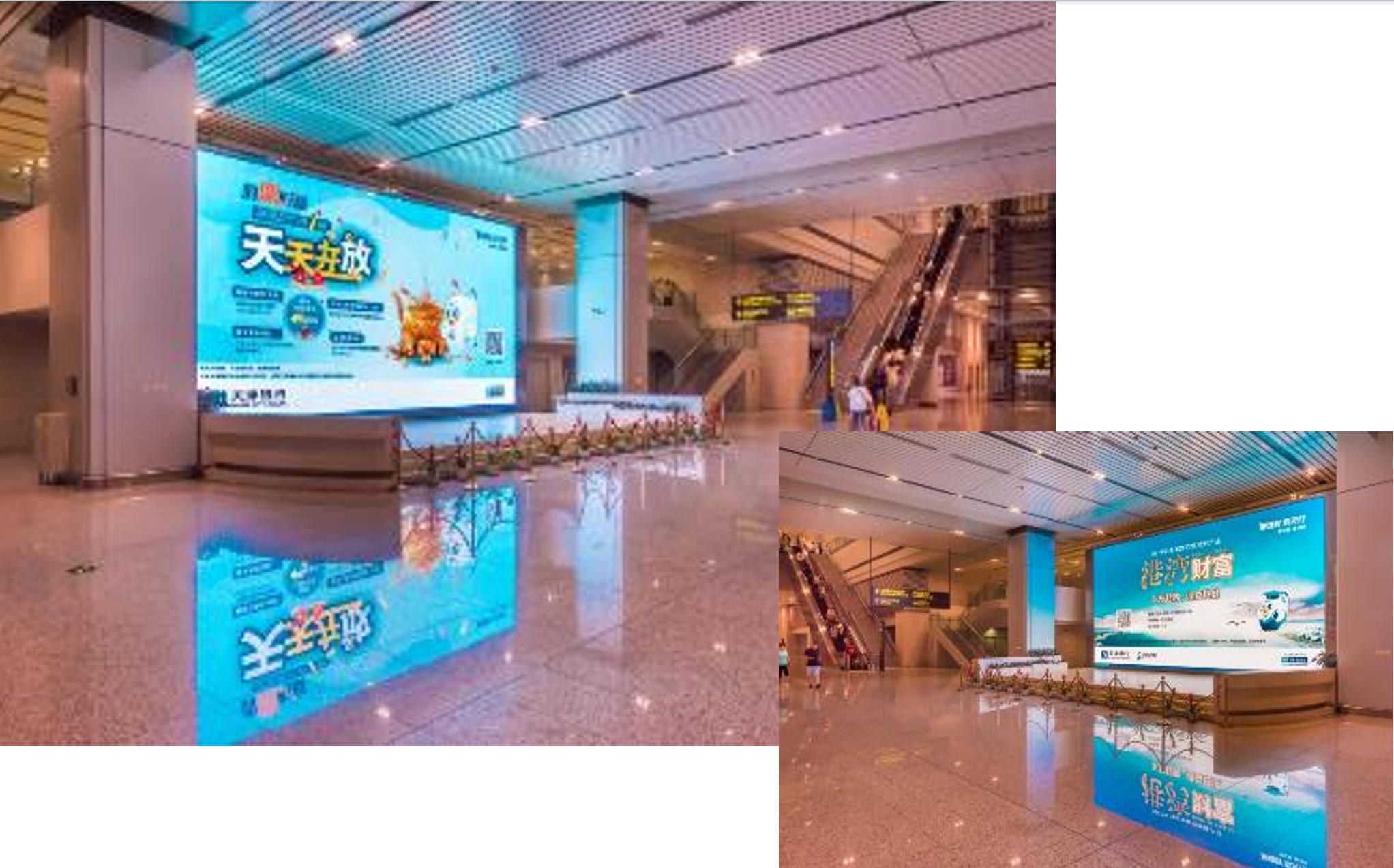天津滨海国际机场广告-天津机场地铁、停车场来往必经处LED大屏