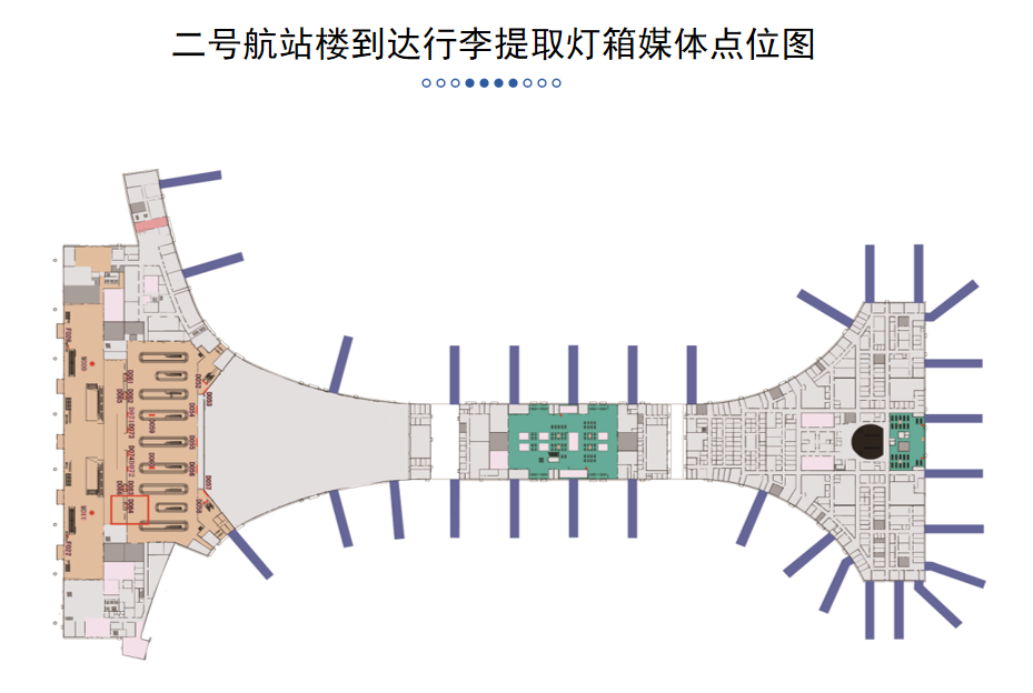 天津滨海国际机场广告-国内到达行李厅出口灯箱2位置图