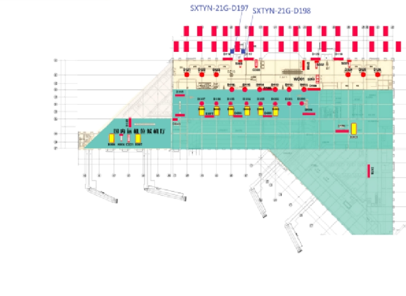 太原武宿国际机场广告-T2一层到达出口包柱灯箱位置图